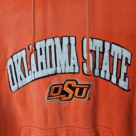 Oklahoma State University Hoodie Mens Medium Orange OSU Pullover Embroidered - Picture 3 of 7